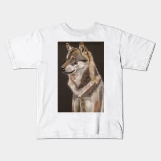 "Wolf" by Zelmi Fine Art Kids T-Shirt